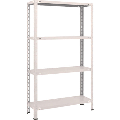 ＴＲＵＳＣＯ　スチールラック　軽量棚　中棚ボルトレス型　８７５Ｘ３００Ｘ１５００　４段　ネオグレー
