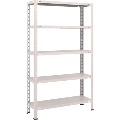 ＴＲＵＳＣＯ　スチールラック　軽量棚　中棚ボルトレス型　８７５Ｘ３００Ｘ１５００　５段　ネオグレー