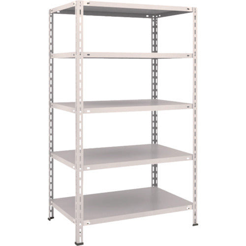 ＴＲＵＳＣＯ　スチールラック　軽量棚　中棚ボルトレス型　８７５Ｘ６００Ｘ１５００　５段　ネオグレー