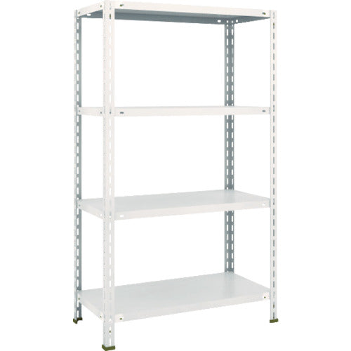 ＴＲＵＳＣＯ　スチールラック　軽量棚　中棚ボルトレス型　８７５Ｘ４５０Ｘ１５００　４段　ネオグレー