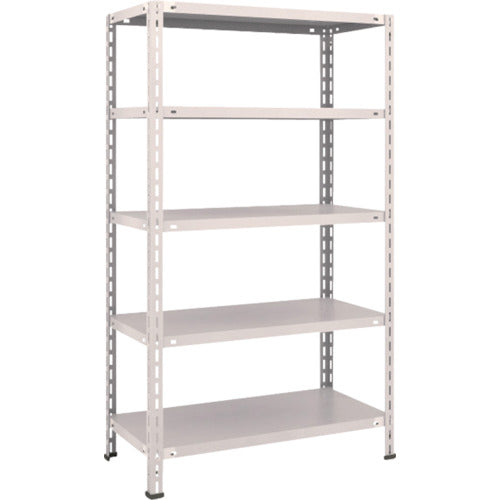 ＴＲＵＳＣＯ　スチールラック　軽量棚　中棚ボルトレス型　８７５Ｘ４５０Ｘ１５００　５段　ネオグレー