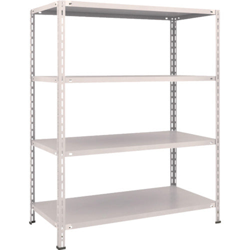 ＴＲＵＳＣＯ　スチールラック　軽量棚　中棚ボルトレス型１２００Ｘ６００Ｘ１５００　４段　ネオグレー