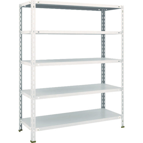 ＴＲＵＳＣＯ　スチールラック　軽量棚　中棚ボルトレス型１２００Ｘ４５０Ｘ１５００　５段　ネオグレー