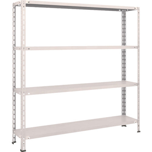 ＴＲＵＳＣＯ　スチールラック　軽量棚　中棚ボルトレス型１５００Ｘ３００Ｘ１５００　４段　ネオグレー