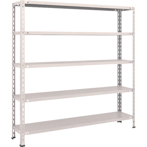 ＴＲＵＳＣＯ　スチールラック　軽量棚　中棚ボルトレス型１５００Ｘ３００Ｘ１５００　５段　ネオグレー