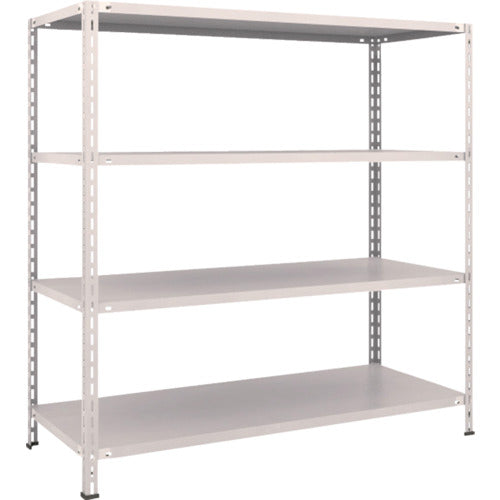 ＴＲＵＳＣＯ　スチールラック　軽量棚　中棚ボルトレス型１５００Ｘ６００Ｘ１５００　４段　ネオグレー