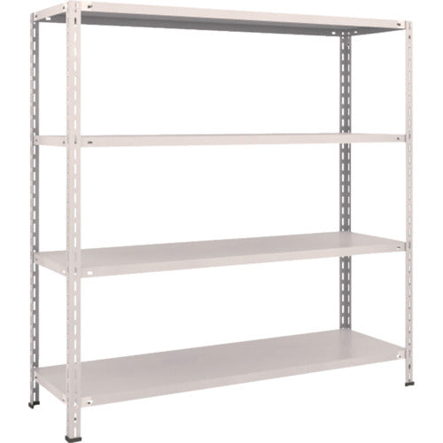 ＴＲＵＳＣＯ　スチールラック　軽量棚　中棚ボルトレス型１５００Ｘ４５０Ｘ１５００　４段　ネオグレー