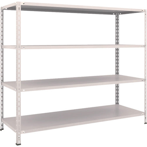 ＴＲＵＳＣＯ　スチールラック　軽量棚　中棚ボルトレス型１８００Ｘ６００Ｘ１５００　４段　ネオグレー