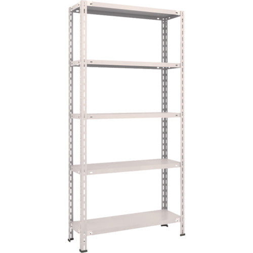 ＴＲＵＳＣＯ　スチールラック　軽量棚　中棚ボルトレス型　８７５Ｘ３００Ｘ１８００　５段　ネオグレー