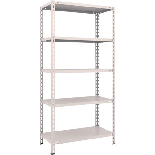 ＴＲＵＳＣＯ　スチールラック　軽量棚　中棚ボルトレス型　８７５Ｘ４５０Ｘ１８００　５段　ネオグレー