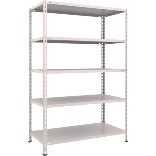 ＴＲＵＳＣＯ　スチールラック　軽量棚　中棚ボルトレス型１２００Ｘ６００Ｘ１８００　５段　ネオグレー