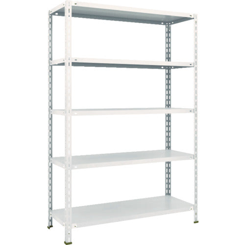 ＴＲＵＳＣＯ　スチールラック　軽量棚　中棚ボルトレス型１２００Ｘ４５０Ｘ１８００　５段　ネオグレー