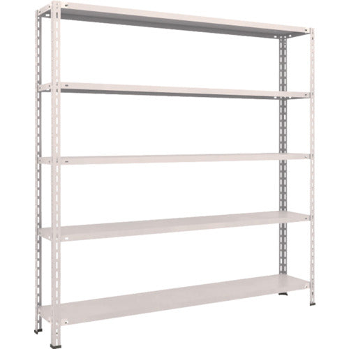ＴＲＵＳＣＯ　スチールラック　軽量棚　中棚ボルトレス型１８００Ｘ３００Ｘ１８００　５段　ネオグレー