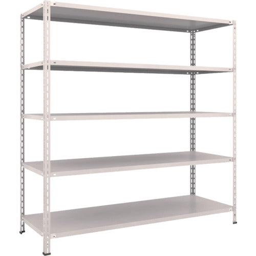 ＴＲＵＳＣＯ　スチールラック　軽量棚　中棚ボルトレス型１８００Ｘ６００Ｘ１８００　５段　ネオグレー