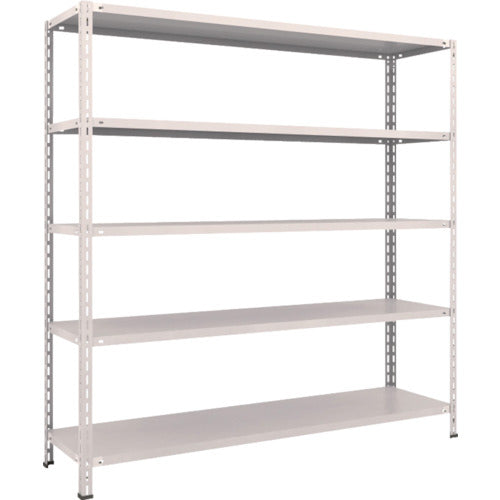 ＴＲＵＳＣＯ　スチールラック　軽量棚　中棚ボルトレス型１８００Ｘ４５０Ｘ１８００　５段　ネオグレー