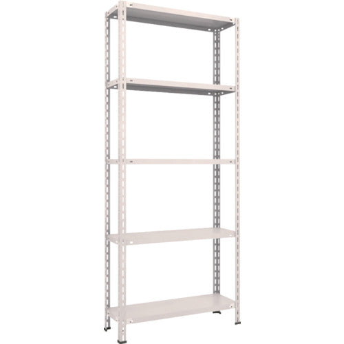 ＴＲＵＳＣＯ　スチールラック　軽量棚　中棚ボルトレス型　８７５Ｘ３００Ｘ２１００　５段　ネオグレー