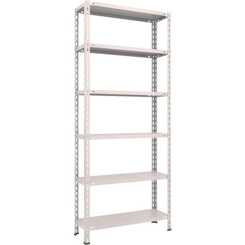 ＴＲＵＳＣＯ　スチールラック　軽量棚　中棚ボルトレス型　８７５Ｘ３００Ｘ２１００　６段　ネオグレー
