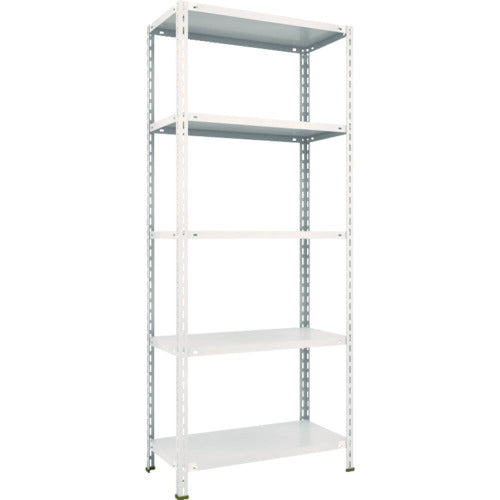 ＴＲＵＳＣＯ　スチールラック　軽量棚　中棚ボルトレス型　８７５Ｘ４５０Ｘ２１００　５段　ネオグレー