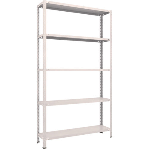 ＴＲＵＳＣＯ　スチールラック　軽量棚　中棚ボルトレス型１２００Ｘ３００Ｘ２１００　５段　ネオグレー