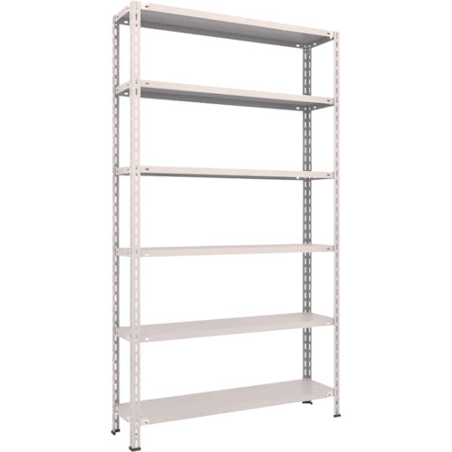 ＴＲＵＳＣＯ　スチールラック　軽量棚　中棚ボルトレス型１２００Ｘ３００Ｘ２１００　６段　ネオグレー