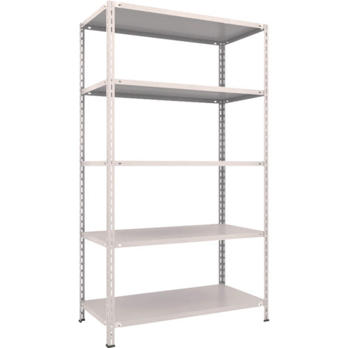 ＴＲＵＳＣＯ　スチールラック　軽量棚　中棚ボルトレス型１２００Ｘ６００Ｘ２１００　５段　ネオグレー