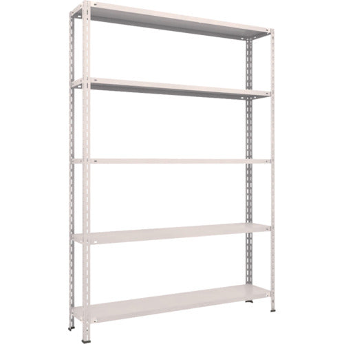 ＴＲＵＳＣＯ　スチールラック　軽量棚　中棚ボルトレス型１５００Ｘ３００Ｘ２１００　５段　ネオグレー