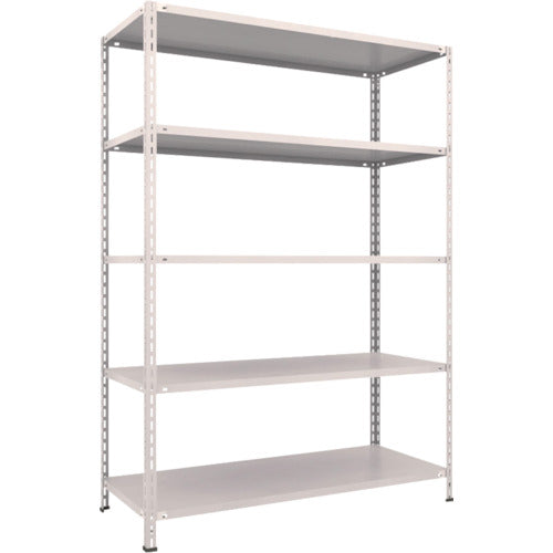 ＴＲＵＳＣＯ　スチールラック　軽量棚　中棚ボルトレス型１５００Ｘ６００Ｘ２１００　５段　ネオグレー
