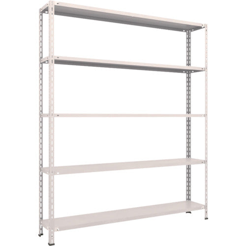 ＴＲＵＳＣＯ　スチールラック　軽量棚　中棚ボルトレス型１８００Ｘ３００Ｘ２１００　５段　ネオグレー