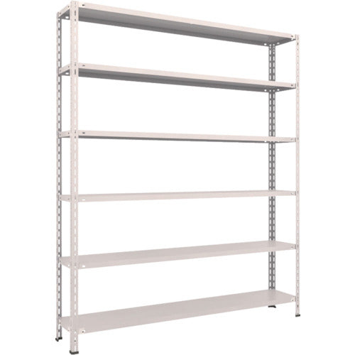 ＴＲＵＳＣＯ　スチールラック　軽量棚　中棚ボルトレス型１８００Ｘ３００Ｘ２１００　６段　ネオグレー
