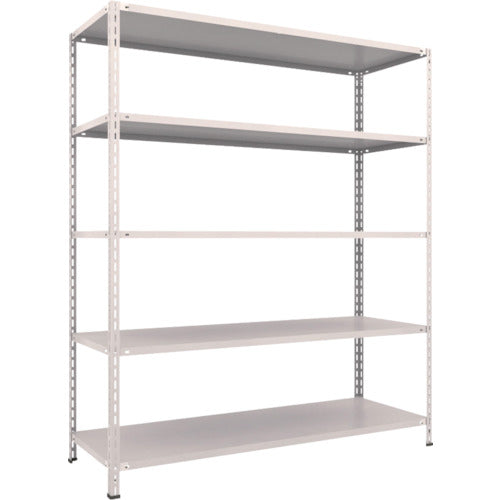 ＴＲＵＳＣＯ　スチールラック　軽量棚　中棚ボルトレス型１８００Ｘ６００Ｘ２１００　５段　ネオグレー