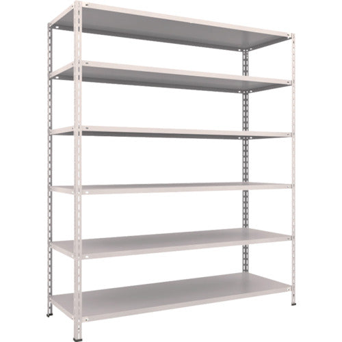 ＴＲＵＳＣＯ　スチールラック　軽量棚　中棚ボルトレス型１８００Ｘ６００Ｘ２１００　６段　ネオグレー