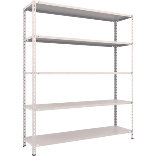 ＴＲＵＳＣＯ　スチールラック　軽量棚　中棚ボルトレス型１８００Ｘ４５０Ｘ２１００　５段　ネオグレー