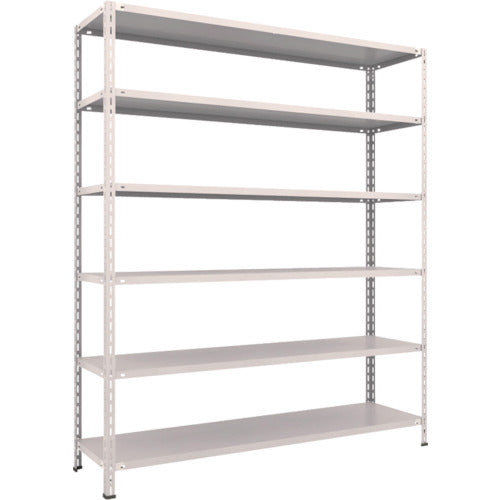 ＴＲＵＳＣＯ　スチールラック　軽量棚　中棚ボルトレス型１８００Ｘ４５０Ｘ２１００　６段　ネオグレー