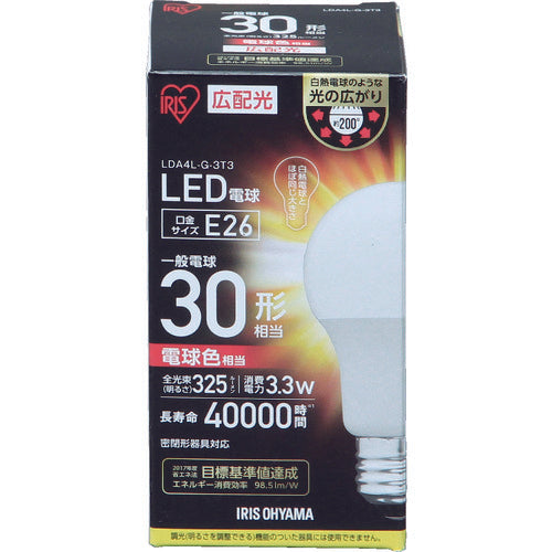 ＩＲＩＳ　５６７９４４　ＬＥＤ電球　Ｅ２６広配光タイプ　３０形相当　電球色　３２５ｌｍ