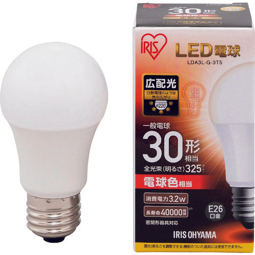 ＩＲＩＳ　５６７９４４　ＬＥＤ電球　Ｅ２６広配光タイプ　３０形相当　電球色　３２５ｌｍ