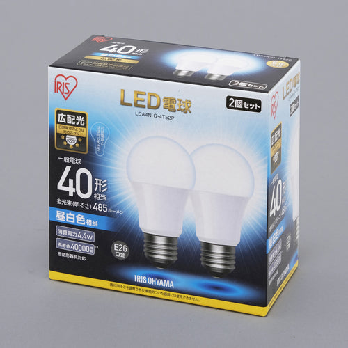 ＩＲＩＳ　５６７９５１　ＬＥＤ電球　Ｅ２６　広配光　４０形相当　昼白色　２個セット