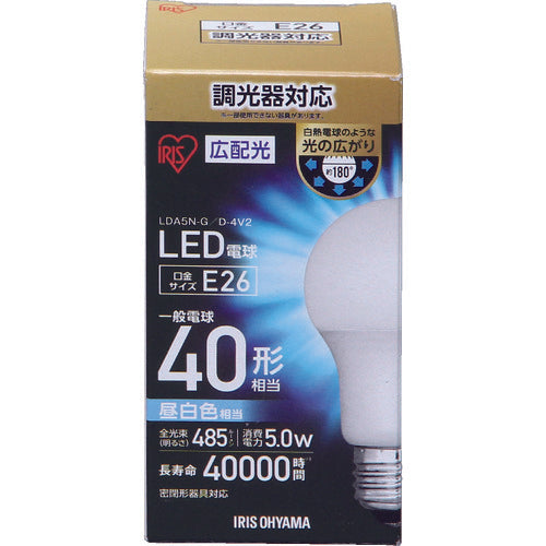 ＩＲＩＳ　５６７３３４　ＬＥＤ電球広配光　調光　昼白色４０形相当（４８５ｌｍ）