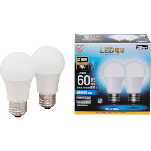 ＩＲＩＳ　５６７９５３　ＬＥＤ電球　Ｅ２６　広配光　６０形相当　昼白色　２個セット