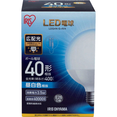 ＩＲＩＳ　５６７９５７　ＬＥＤ電球　ボール電球タイプ　４０形相当　昼白色　４００ｌｍ