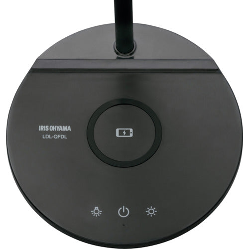 ＩＲＩＳ　５３７１９９　ＬＥＤデスクライト　Ｑｉ充電シリーズ　平置きタイプ　調光・調色　ブラック