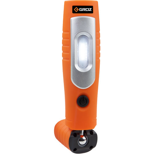 ＧＲＯＺ　充電式ＬＥＤハンドライト　３６０度回転　オレンジ　４００Ｌｍ