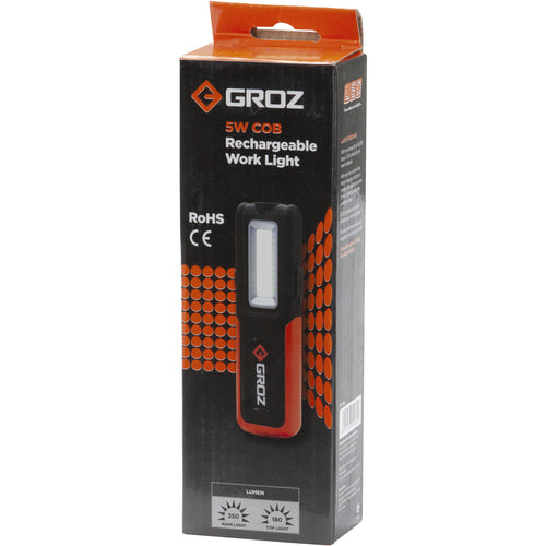 ＧＲＯＺ　充電式ＬＥＤハンドライト　３Ｗ　ＣＯＢ