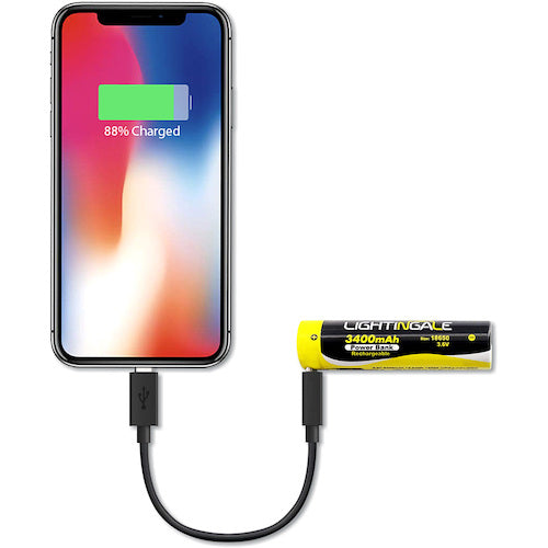 ライティンゲイル　明るさ１２５０ルーメンＬＥＤフラッシュライト【スマホにも給電できる充電池付属】