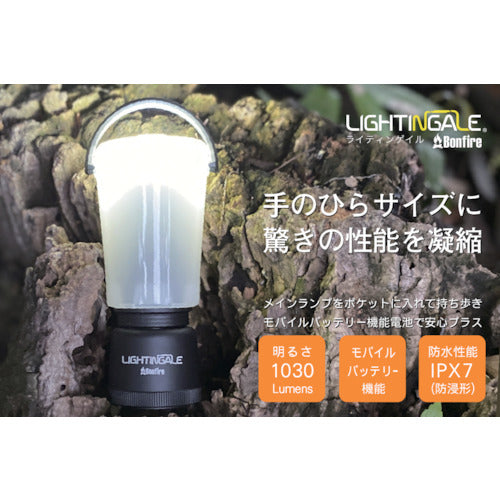 ライティンゲイル　ＬＥＤミニランタンＢｏｎｆｉｒｅ＋３４００ｍＡｈ充電池