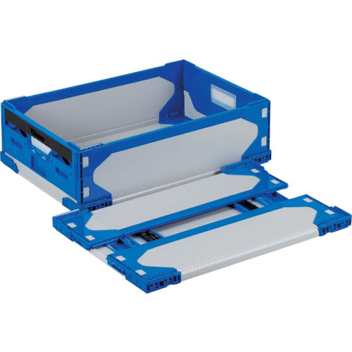 ＲＩＳＵ　リットハイブリッド折りたたみコンテナ　６１１５５６　ＬＴ－ＲＳ－ＳＳ４１グレー／ダークブルー６３０×４２０×１８９