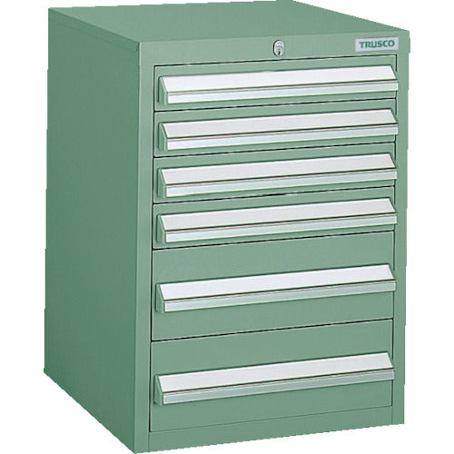 ＴＲＵＳＣＯ　ＬＶＲ型キャビネット　３９２Ｘ４１２ＸＨ５４０　引出６段　緑