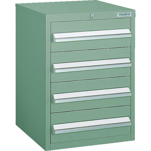 ＴＲＵＳＣＯ　ＬＶＲ型キャビネット　３９２Ｘ４１２ＸＨ５４０　引出４段　緑