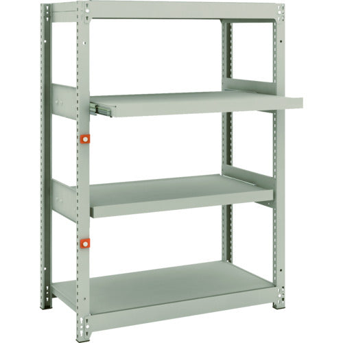 ＴＲＵＳＣＯ　スチールラック　Ｍ１．５型軽中量棚　８６０Ｘ４４５ＸＨ１２００　４段うちスライド２段　単体