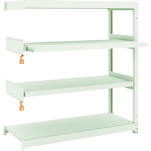 ＴＲＵＳＣＯ　スチールラック　Ｍ１．５型軽中量棚　１１６０Ｘ４４５ＸＨ１２００　４段うちスライド２段　連結