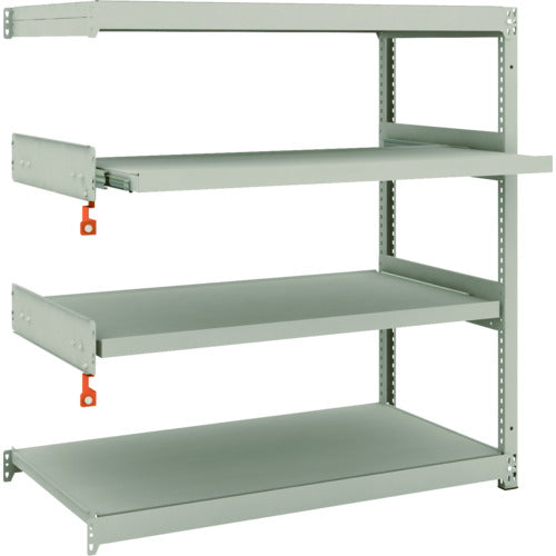 ＴＲＵＳＣＯ　スチールラック　Ｍ１．５型軽中量棚　１１６０Ｘ５９５ＸＨ１２００　４段うちスライド２段　連結